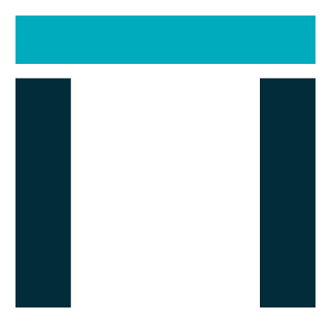 Simple icon of a flat roof house with a highlighted roof panel. Set against a white background. Representing flat roofs.