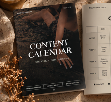 Content calendar planner beside a weekly schedule on a textured desk
