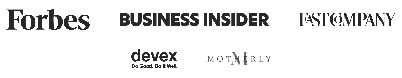 Catalina Parker has been featured in Forbes, Business Insider, Fast Company, Devex, and Motherly