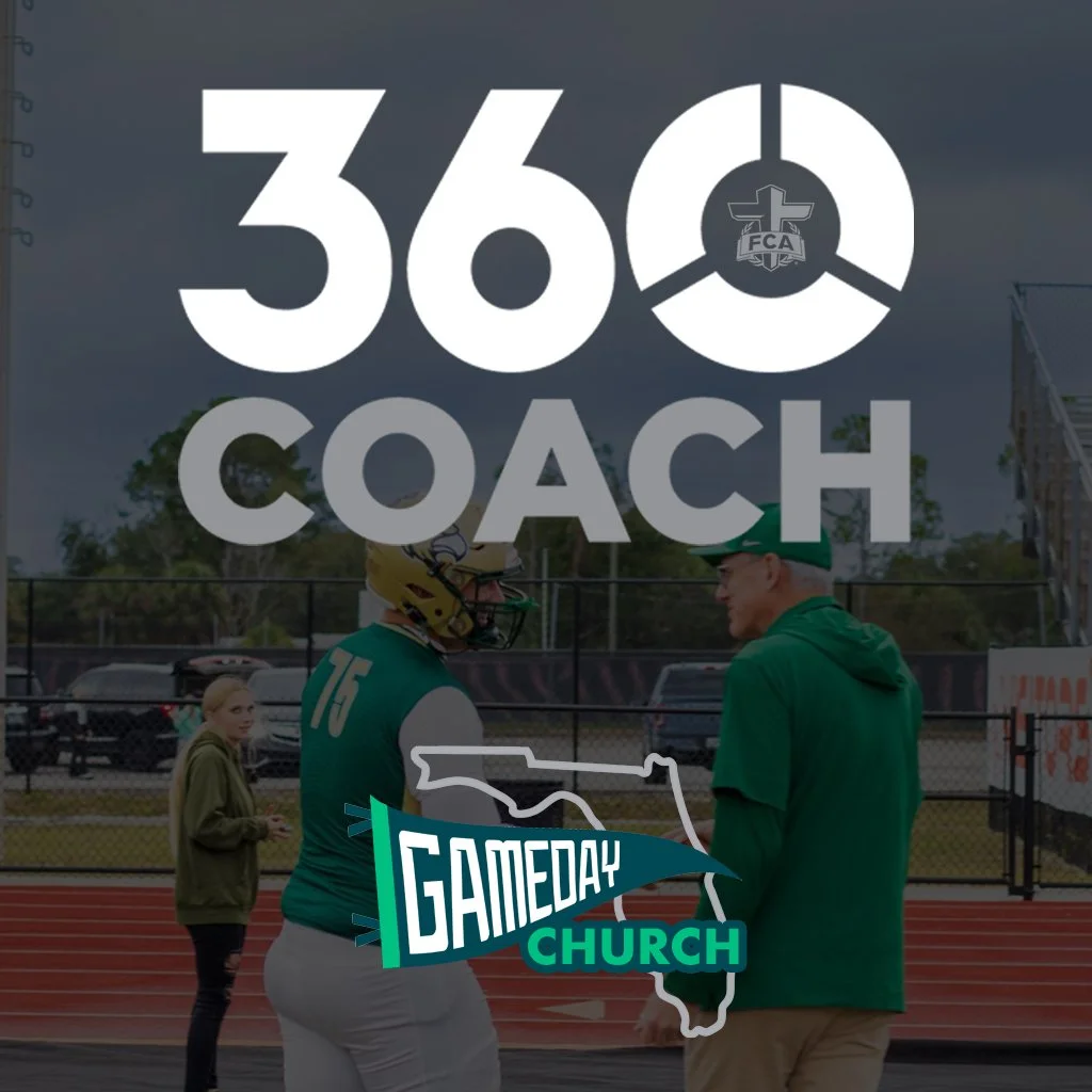 360 Coach, a ministry of the Fellowship of Christian Athletes with the GameDay Church logo.