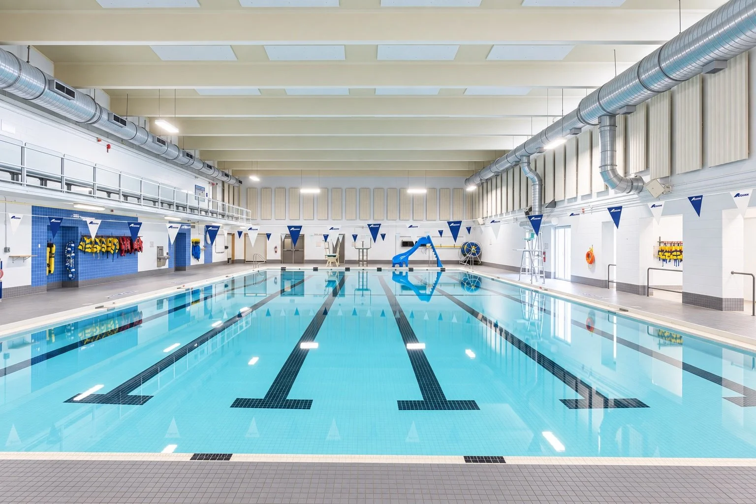 Mississauga indoor swimming pool, a CHERIE NG ARCHITECT INC. (CNA) project.