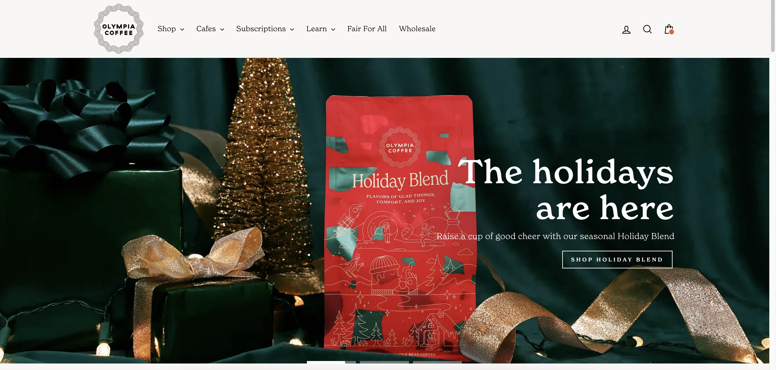 Olympia Coffee website redesign. Designed using Shopify themes, customized and implemented by me.