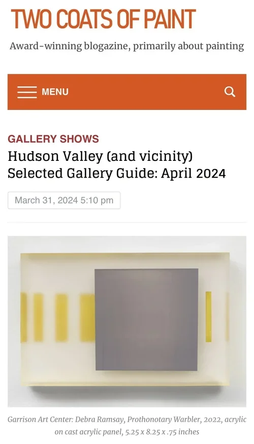 Screenshot of Garrison Art Center website announcement