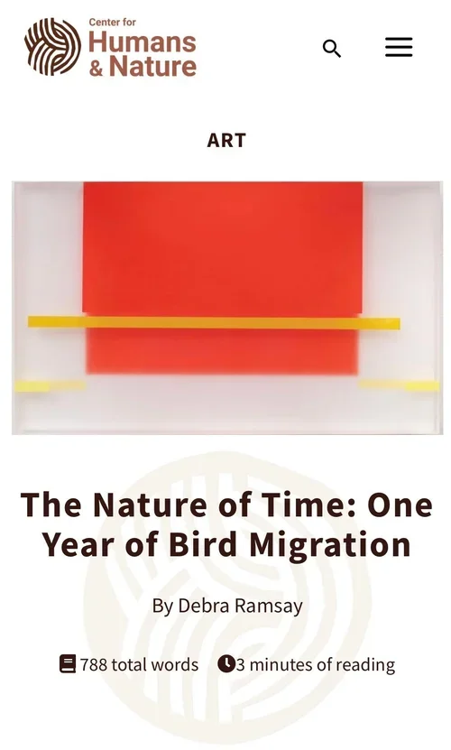 Screenshot of The Nature of Time article from the Center for Humans & Nature website