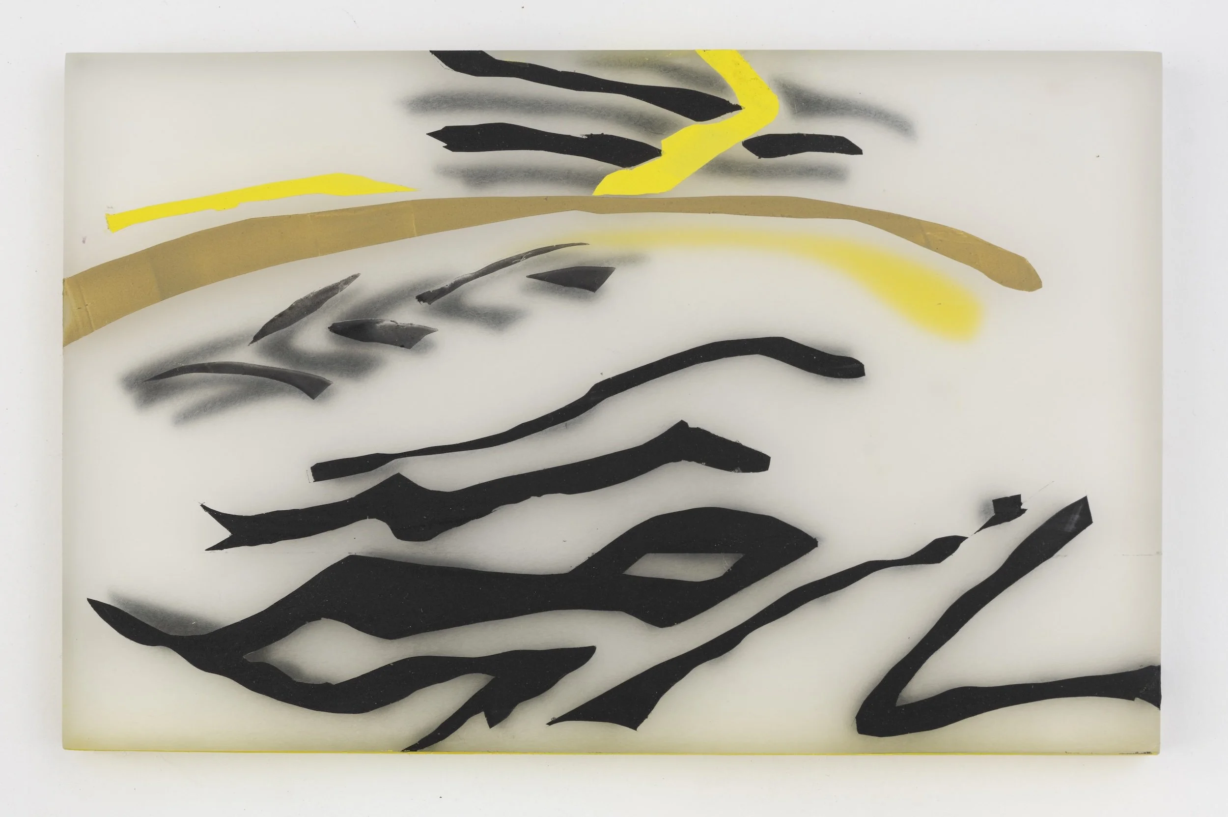 Pine Siskin, 2025, acrylic on cast acrylic, 
5.25 x 8.25 x .75 inches