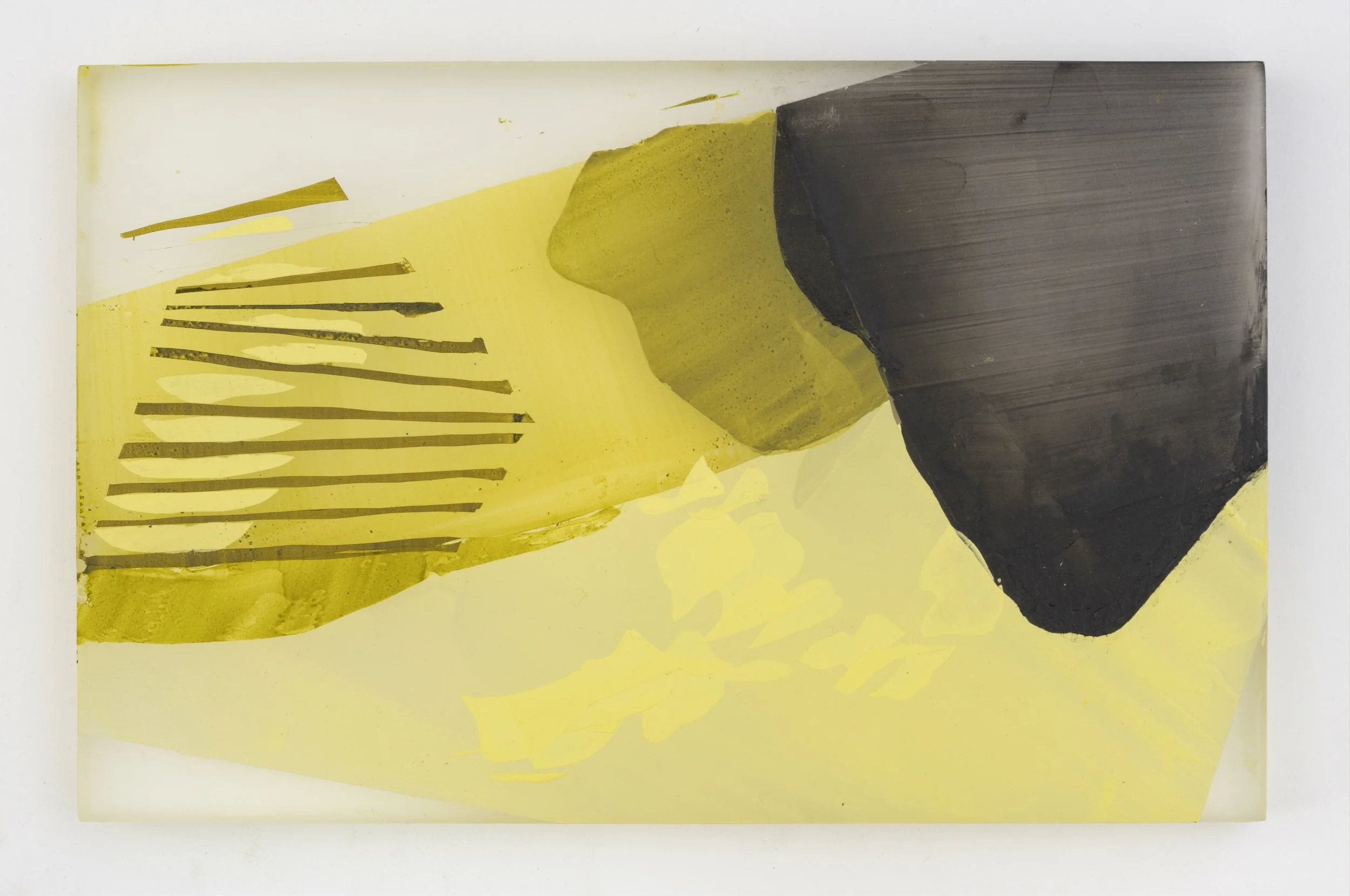 Mourning Warbler, 2025, acrylic on cast acrylic panel, 5.25 x 8.25 x .75 inches