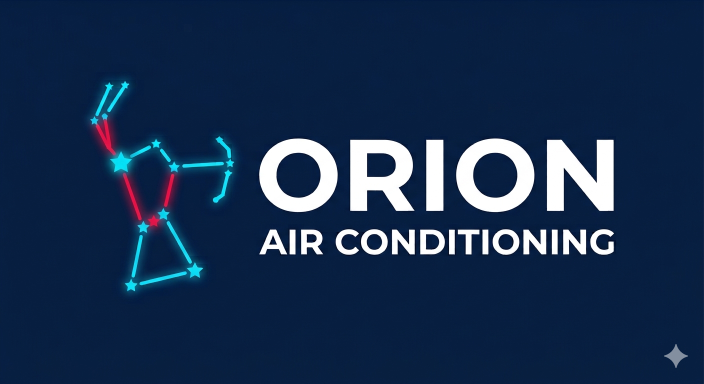 Logo for Orion Air Conditioning with a stylized constellation and text.