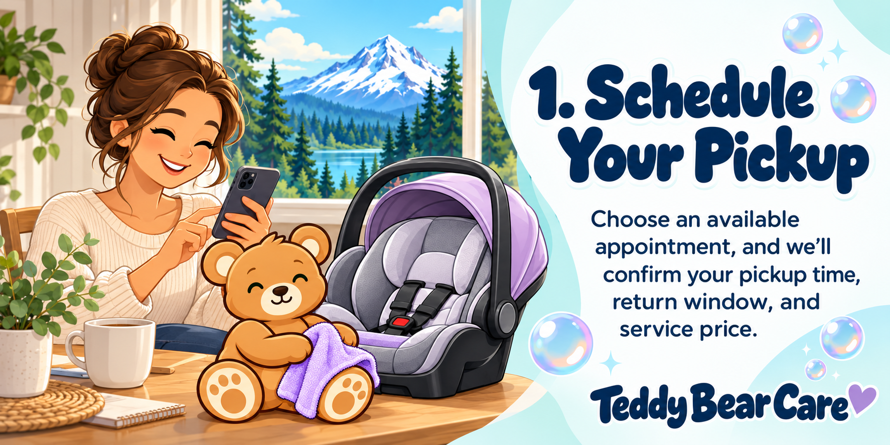 Teddy Bear Care can Schedule Your Pickup Choose an available appointment, and we’ll confirm your pickup time, return window, and service price.