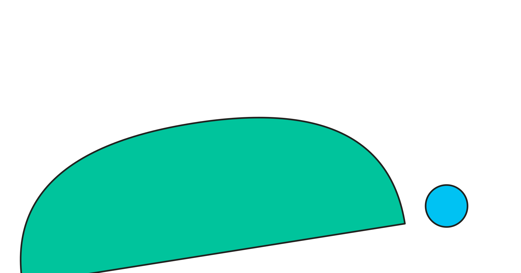 Cartoon illustration showing a faucet, a large semi-circular water droplet, and a small water droplet.