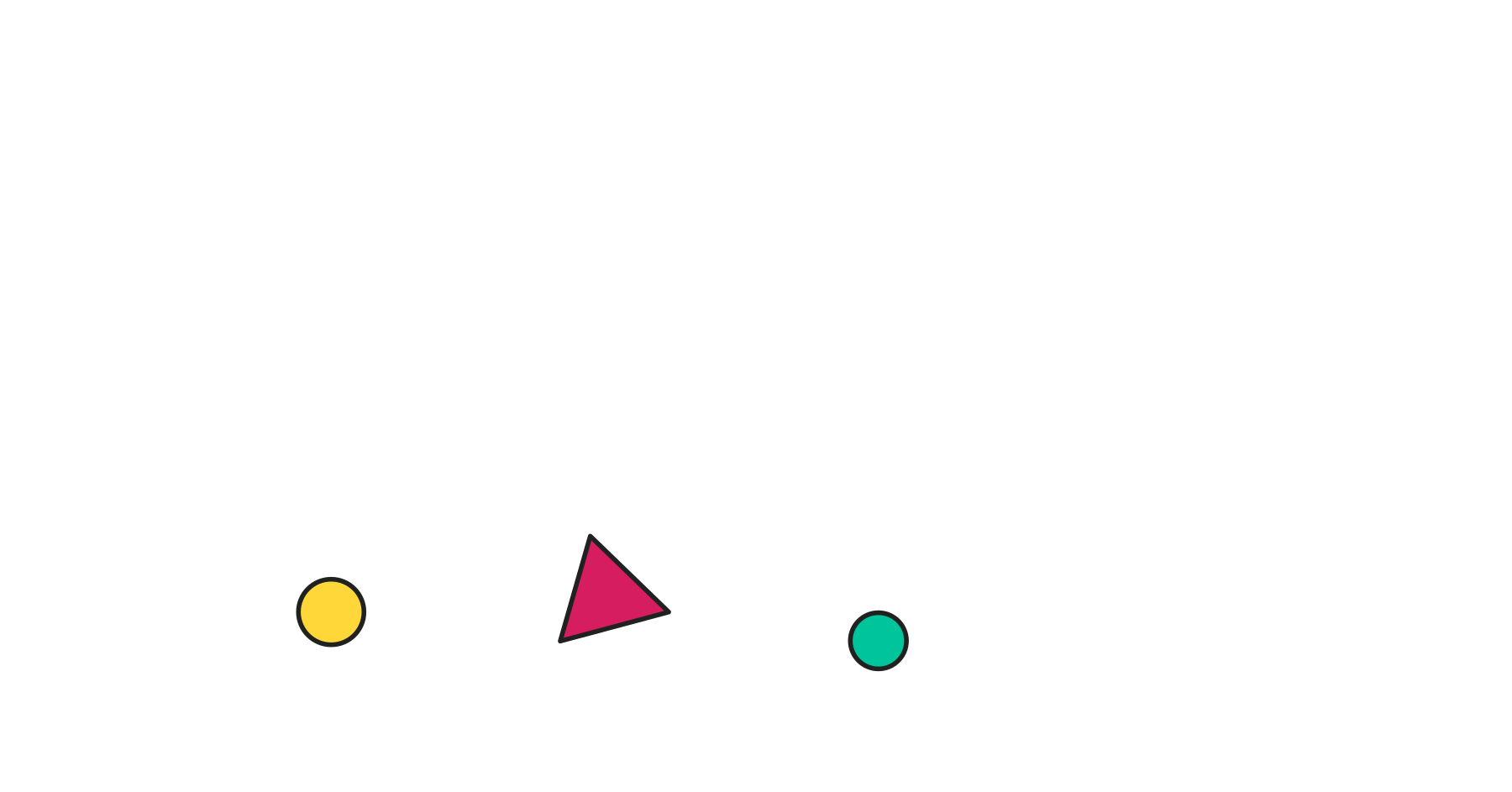 A skateboarding dog with a blue skateboard, black ears, pink tongue, and red skateboards, riding on a black street with colorful circles and a pink star, against an orange and yellow sunset background.