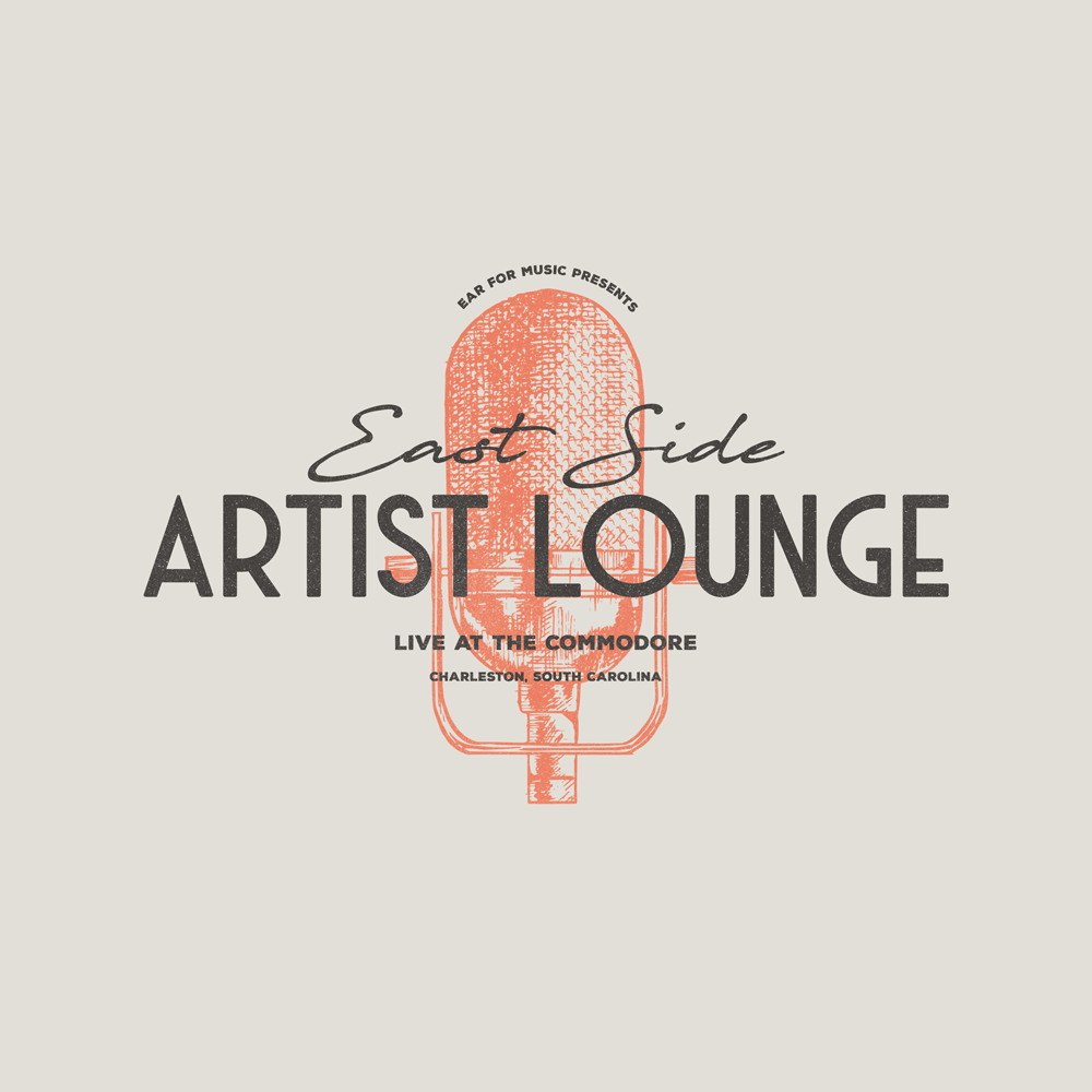 East Side Artist Lounge event graphic featuring a vintage microphone and text reading “Live at the Commodore,” Charleston, South Carolina.