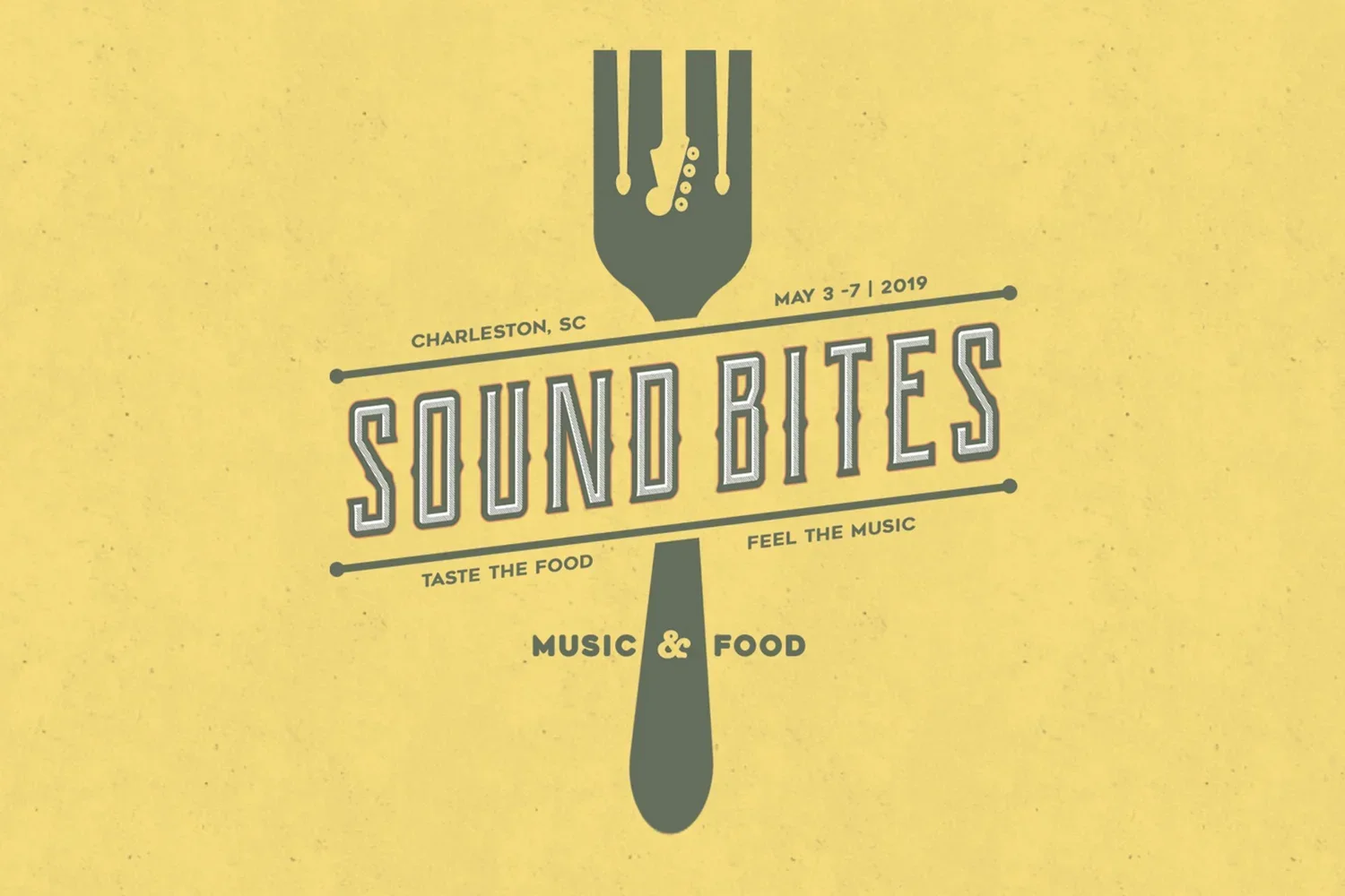 Sound Bites Music & Food festival poster for Charleston, South Carolina, May 3–7, 2019
