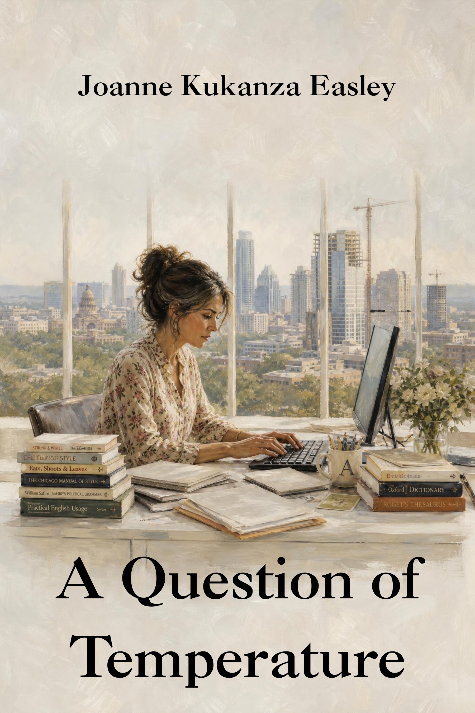 possible book cover featuring Julia, the main character, for my work-in-progress A Question of Temperature