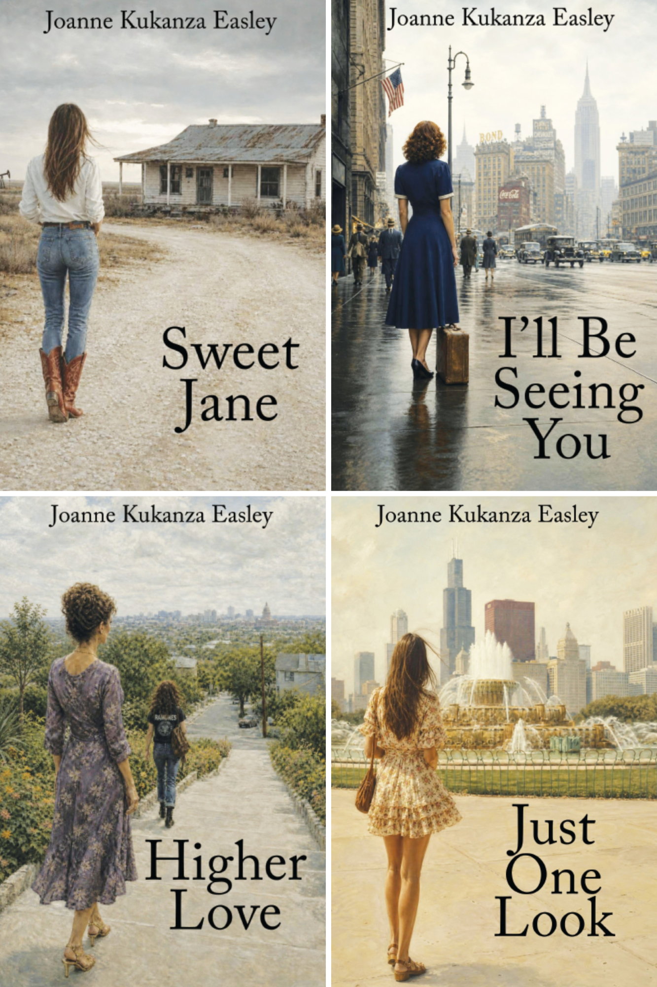 Four book club novels by Joanne Kukanza Easley..