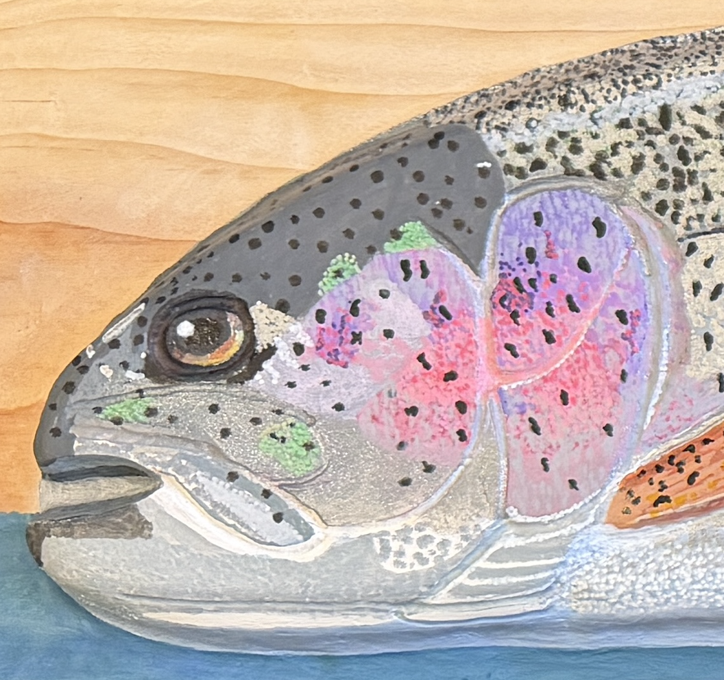 Rainbow Trout Hand carved and painted on pine