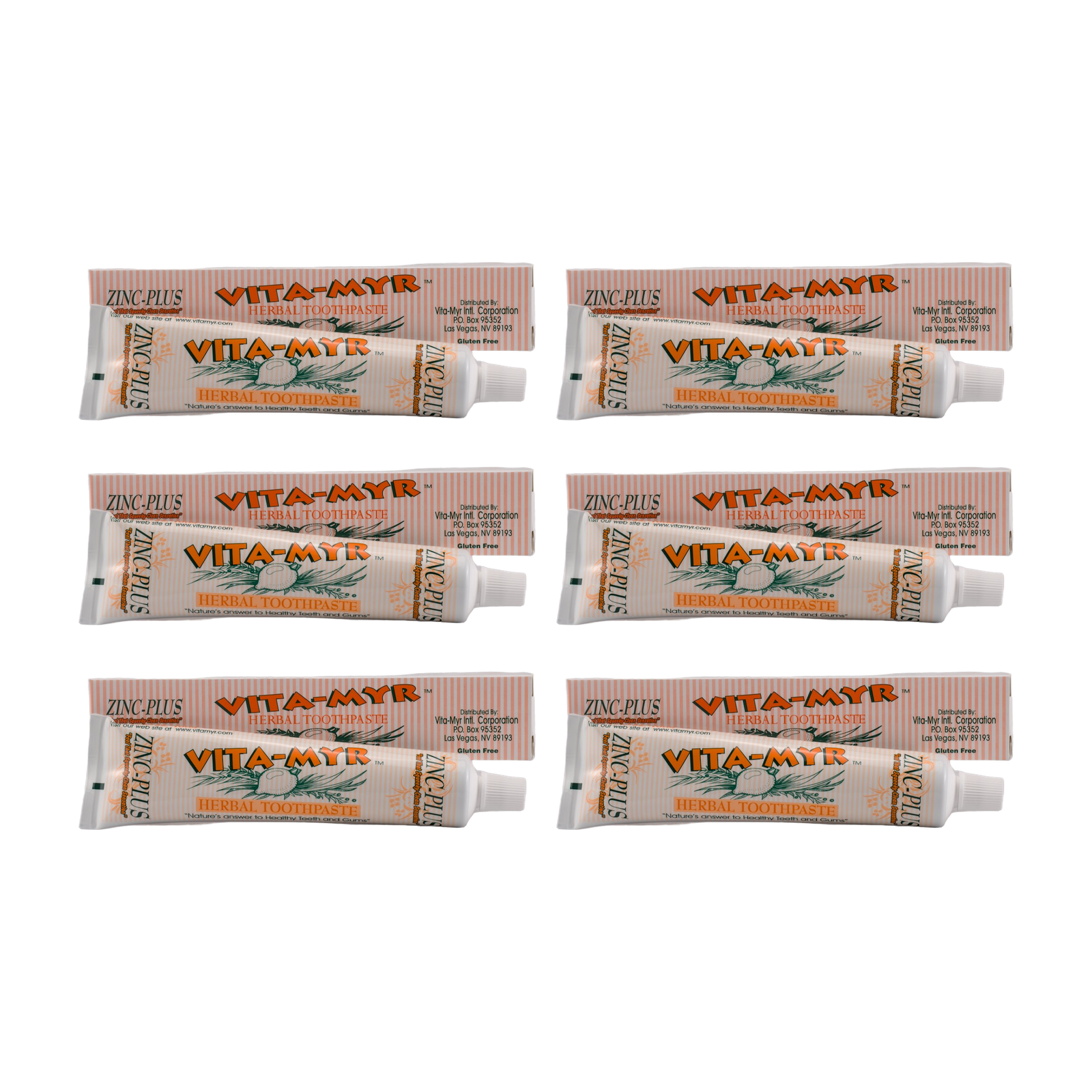Vita-Myr Original Zinc+ Toothpaste – 6 Pack (4 oz Each)