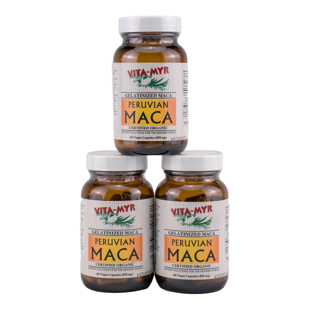 Vita-Myr Gelatinized Organic Maca – 3 Pack (60 Capsules Each)