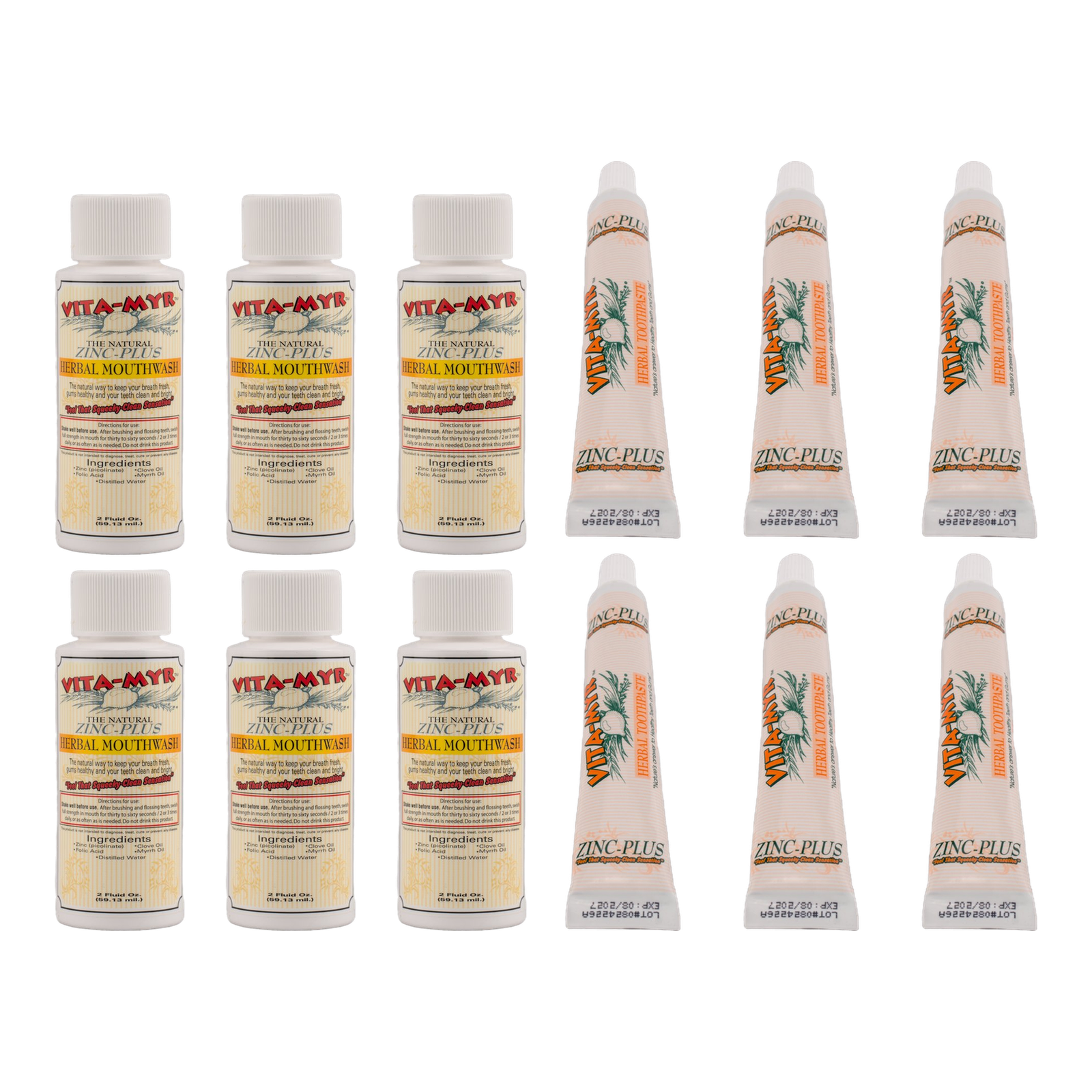 Vita-Myr Travel Mouthwash & Original Toothpaste – 6 of Each