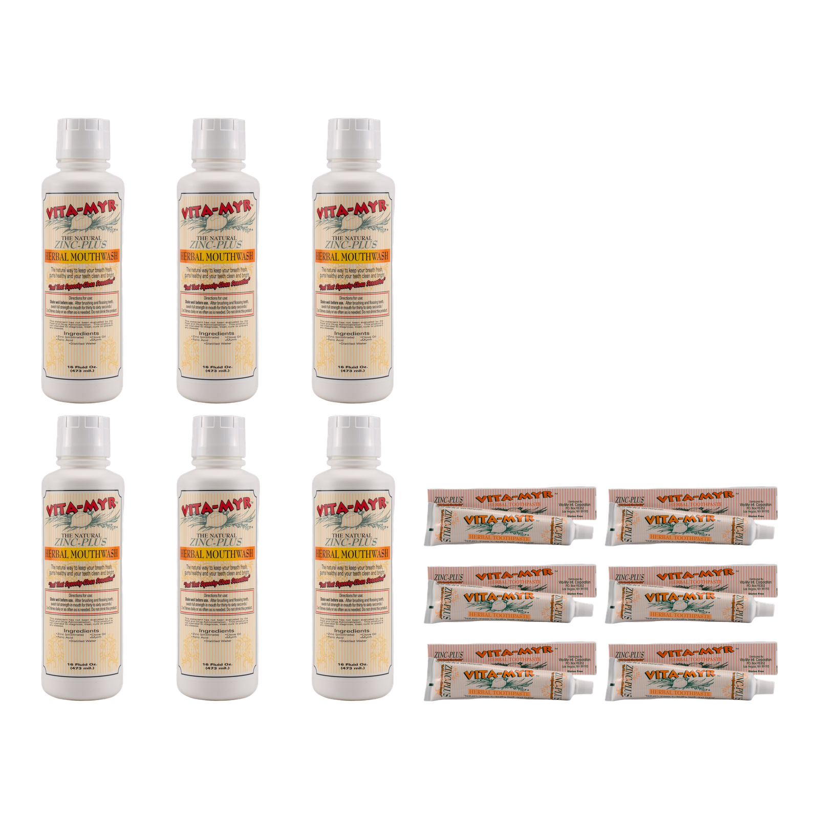 Vita-Myr Original Toothpaste & Mouthwash – 6 of Each