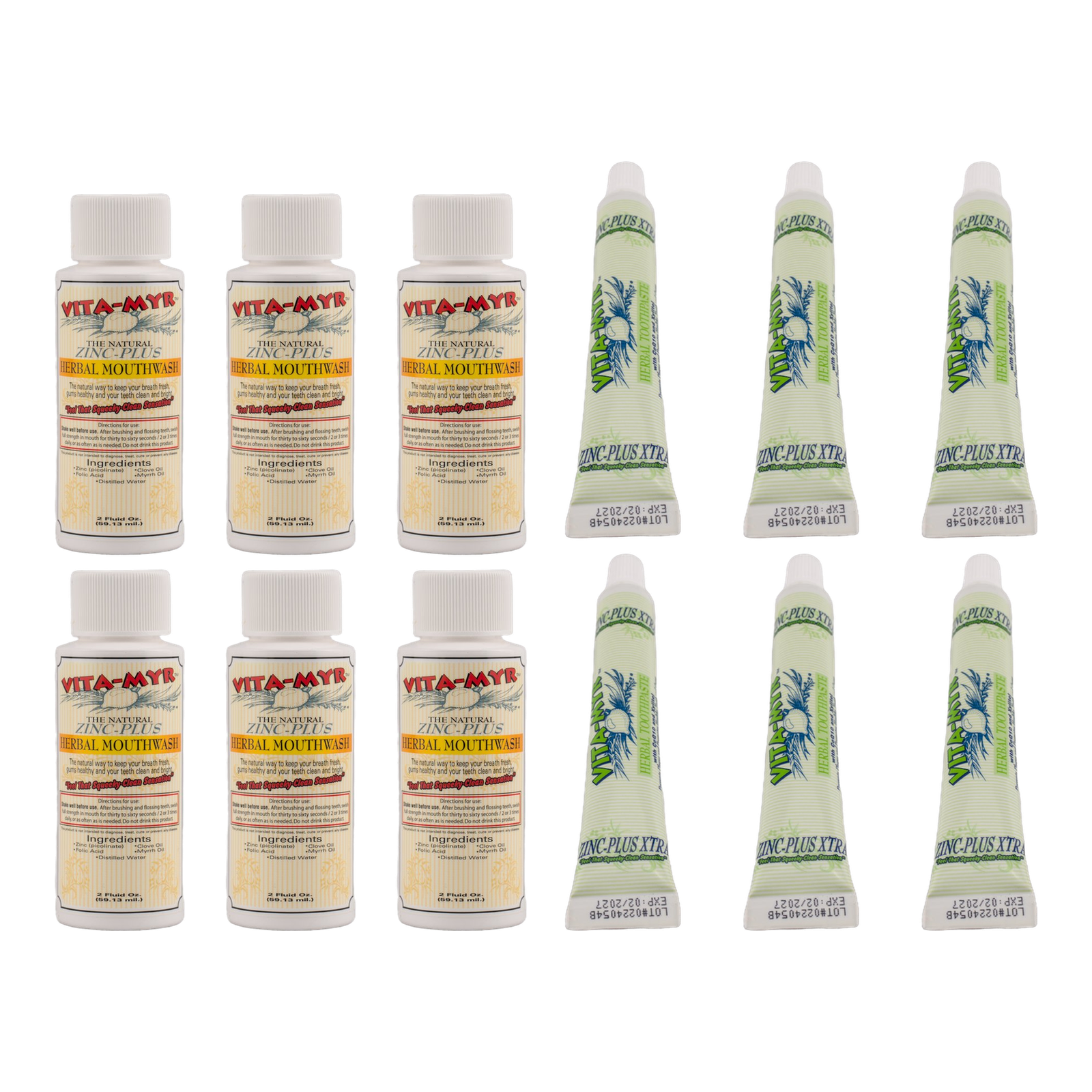 Vita-Myr Travel Mouthwash & XTRA Toothpaste – 6 of Each