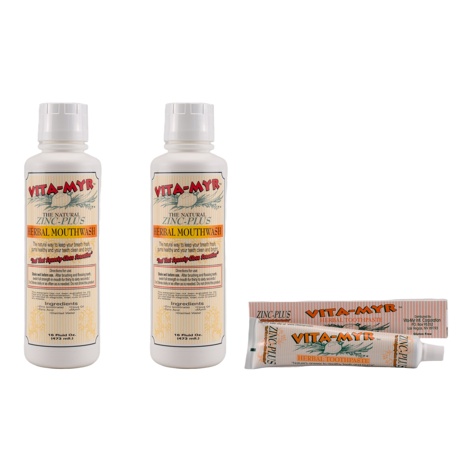 Vita-Myr Original Toothpaste & 2 Mouthwashes – Value Pack #2B