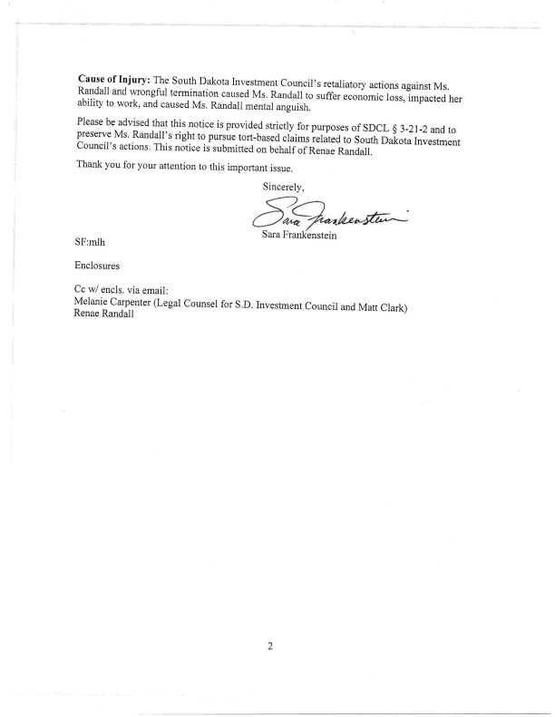 Notice of Claim of Wrongful Termination filed by GPNA Law Firm