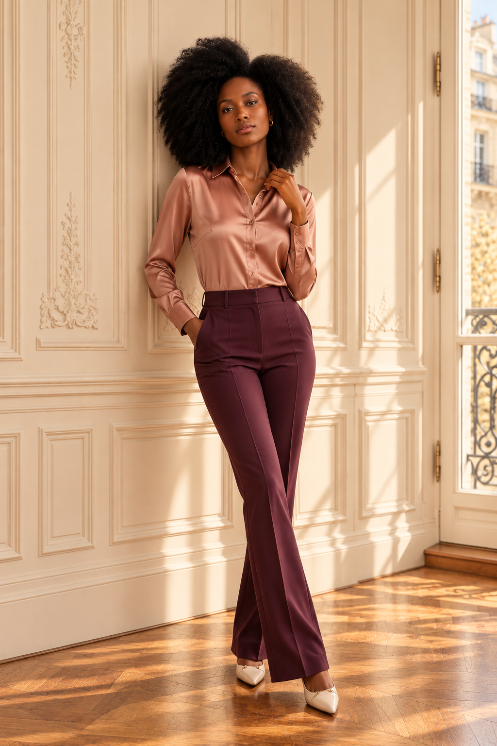 Mandarin-Collar Blouse