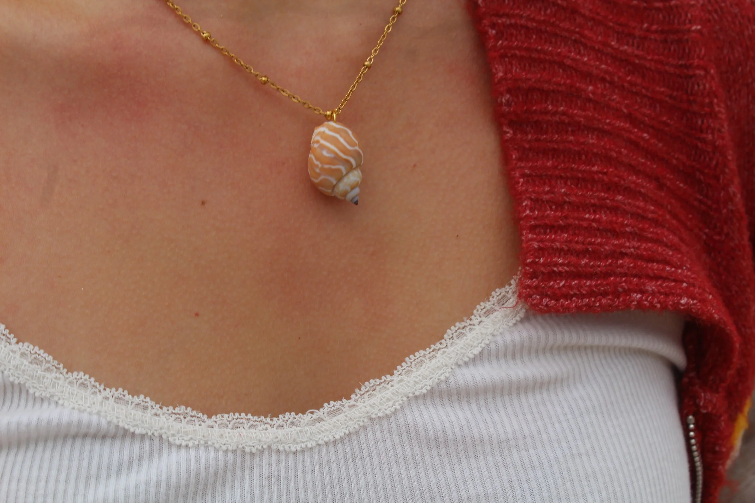 Beaded Conch Shell Necklace