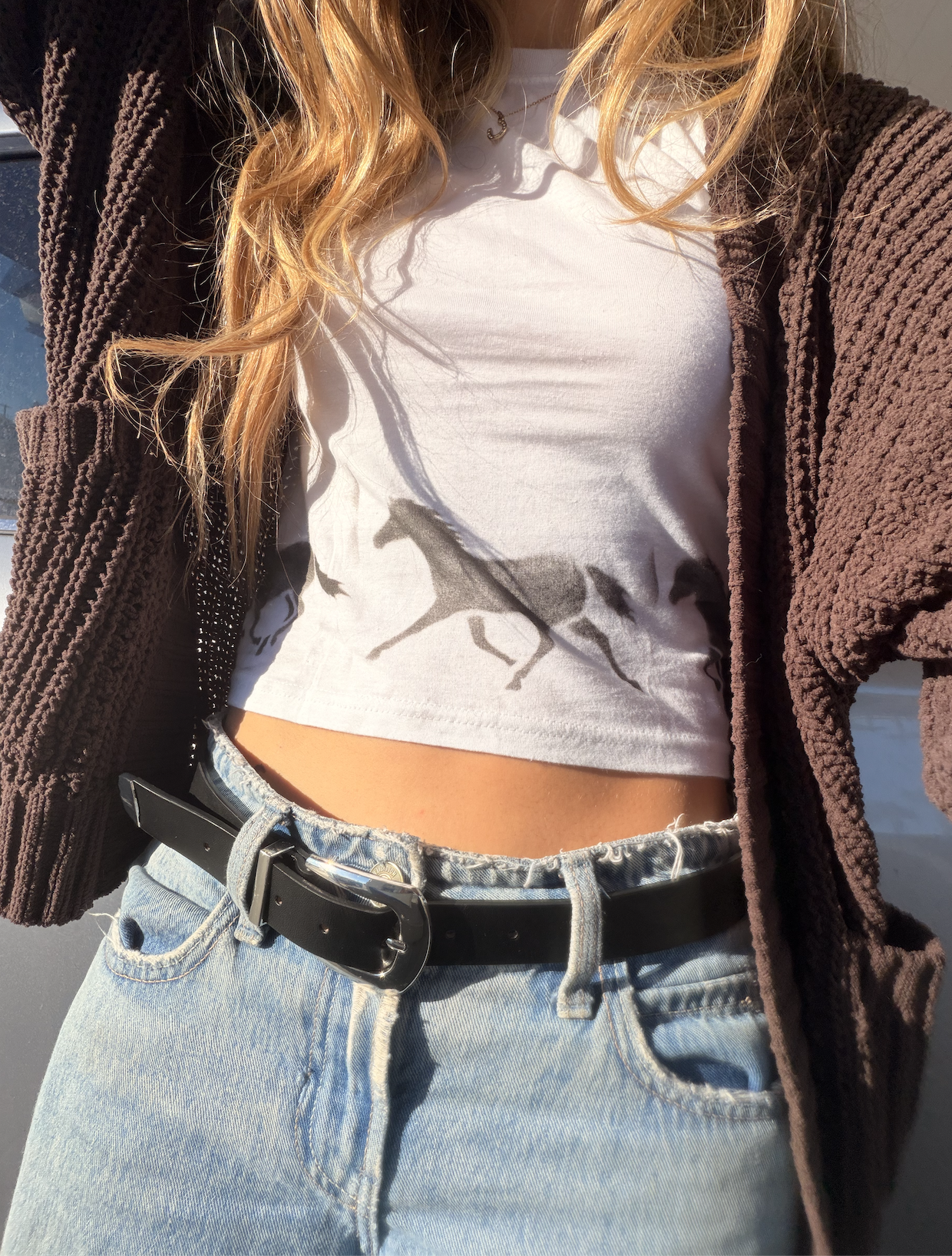 Woman Cropped Horse Tee