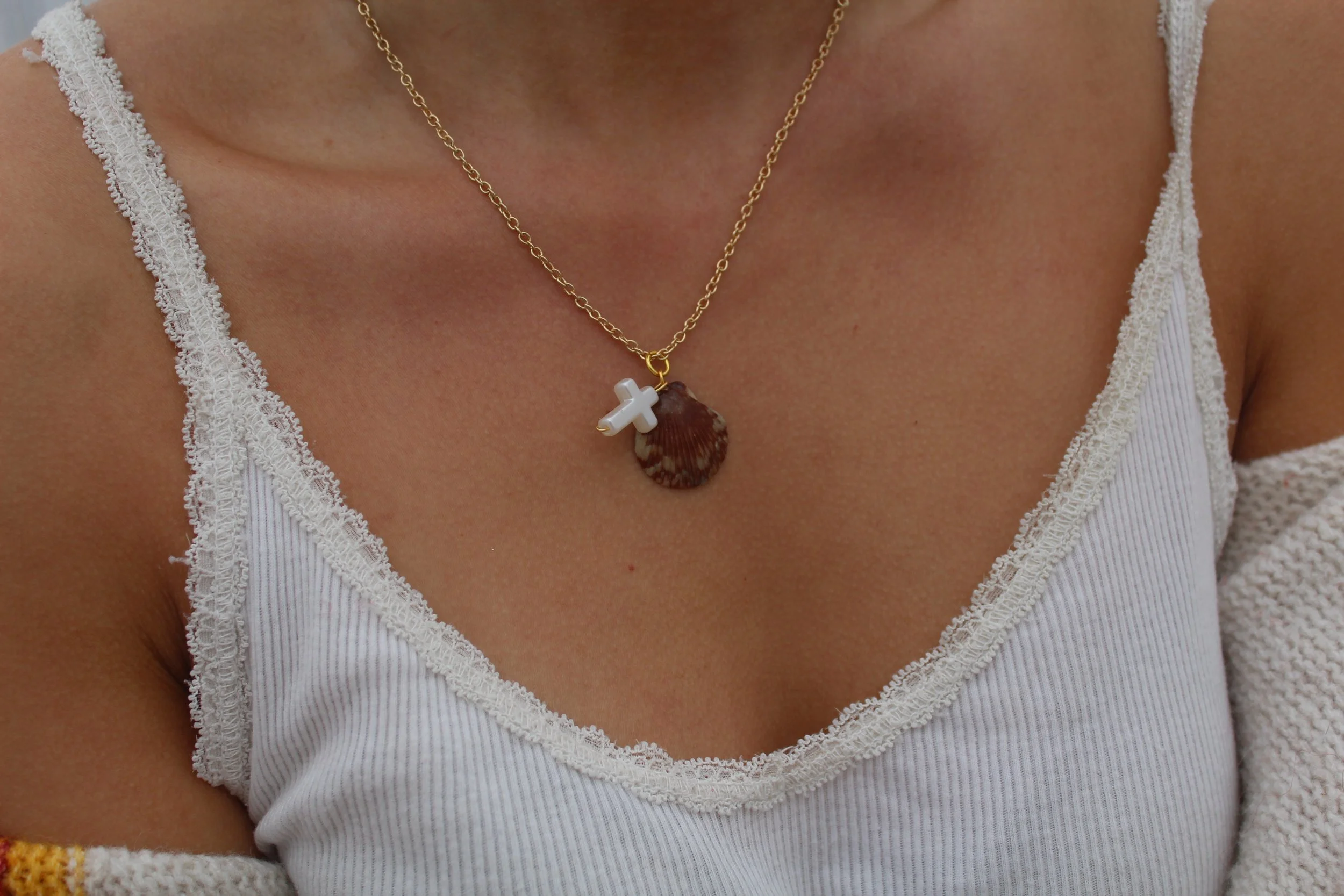 Shell Cross Necklace