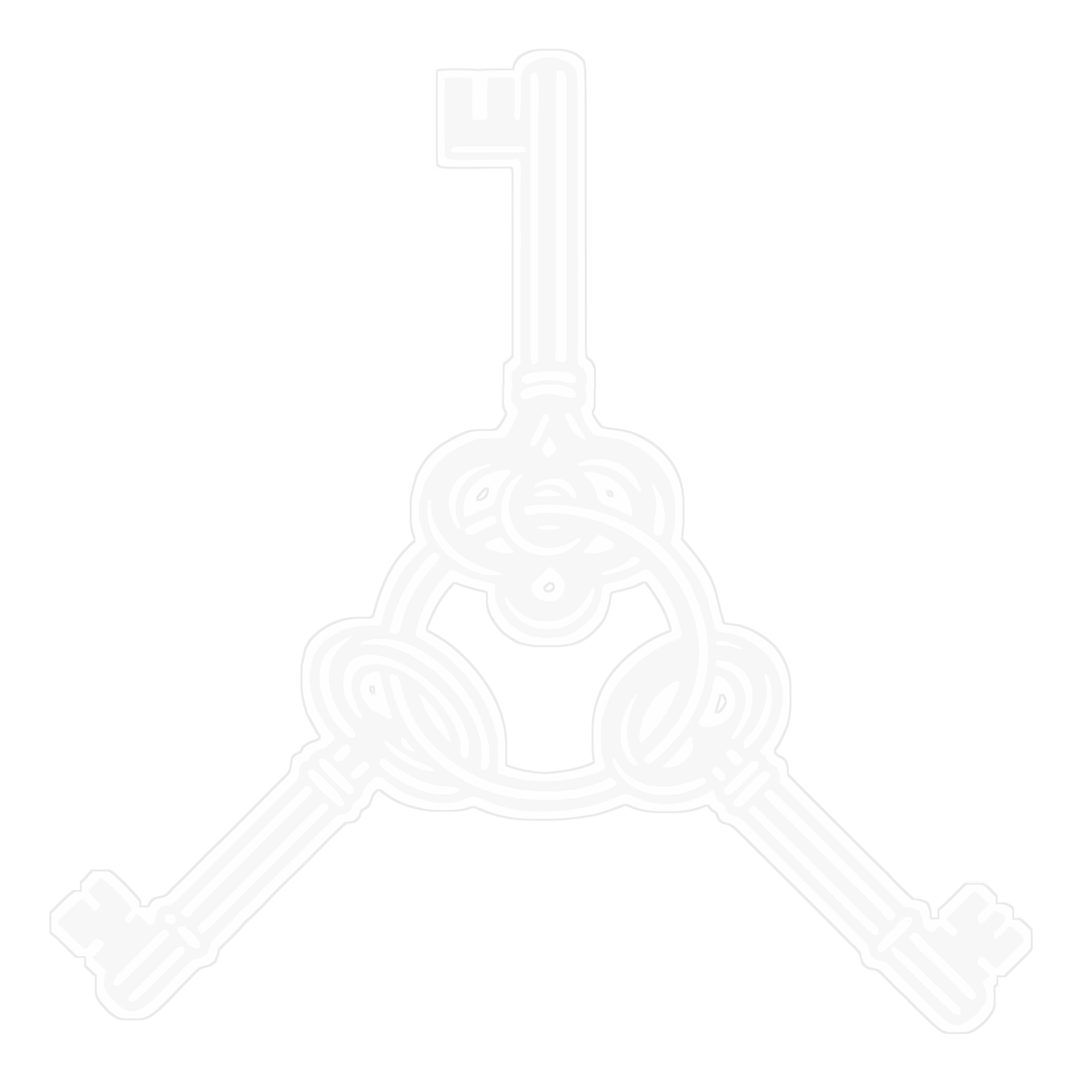 Trilogy Brew logo featuring three interlocking keys.