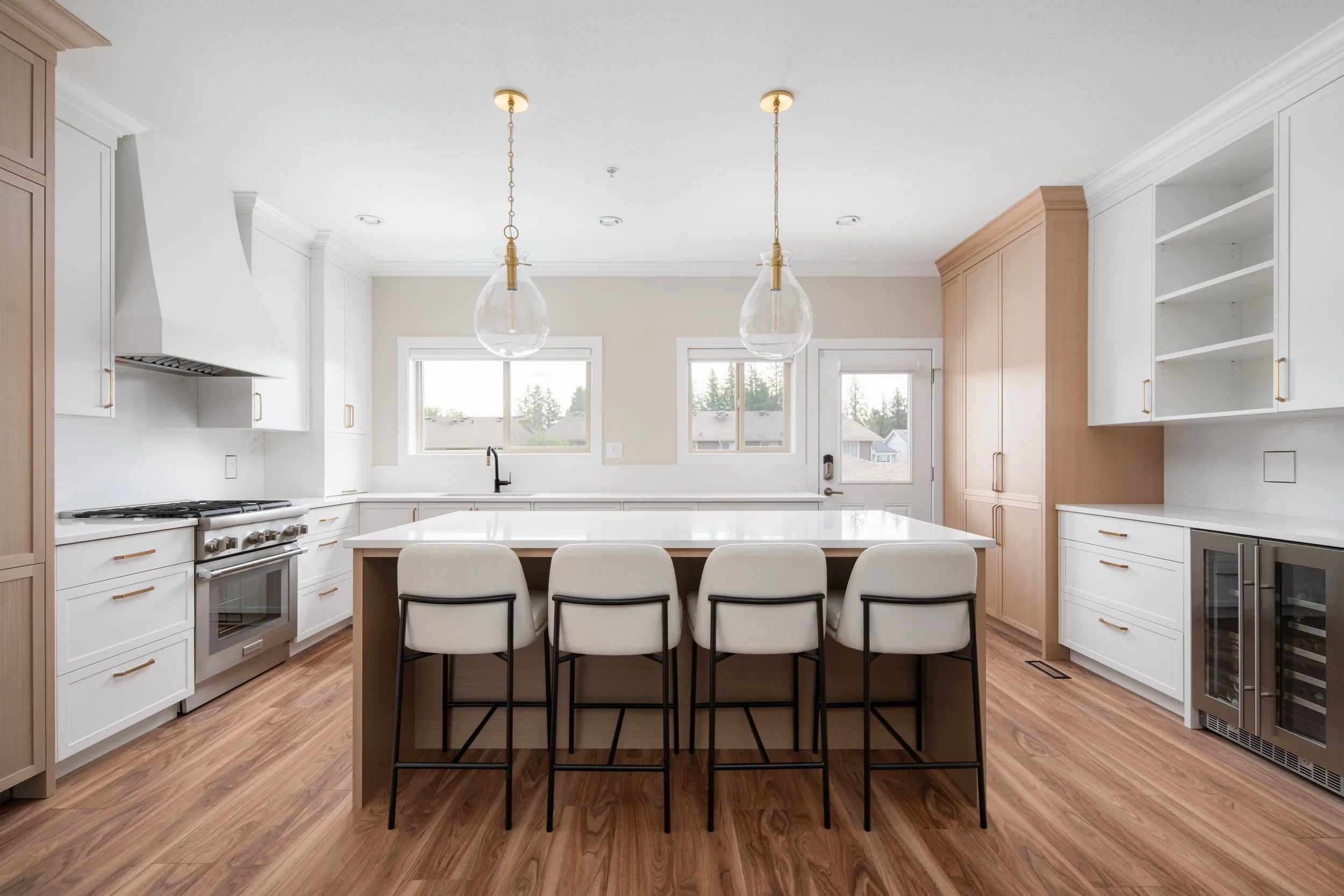 Timeless Elegance | White & Natural Oak Kitchen Installed - $45000