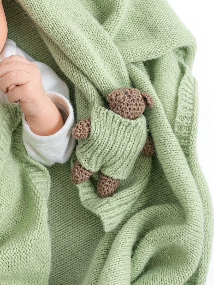 Babydecke mit abnehmbaren Teddy