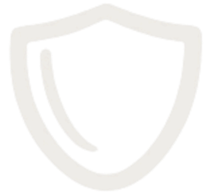 White shield icon on black background