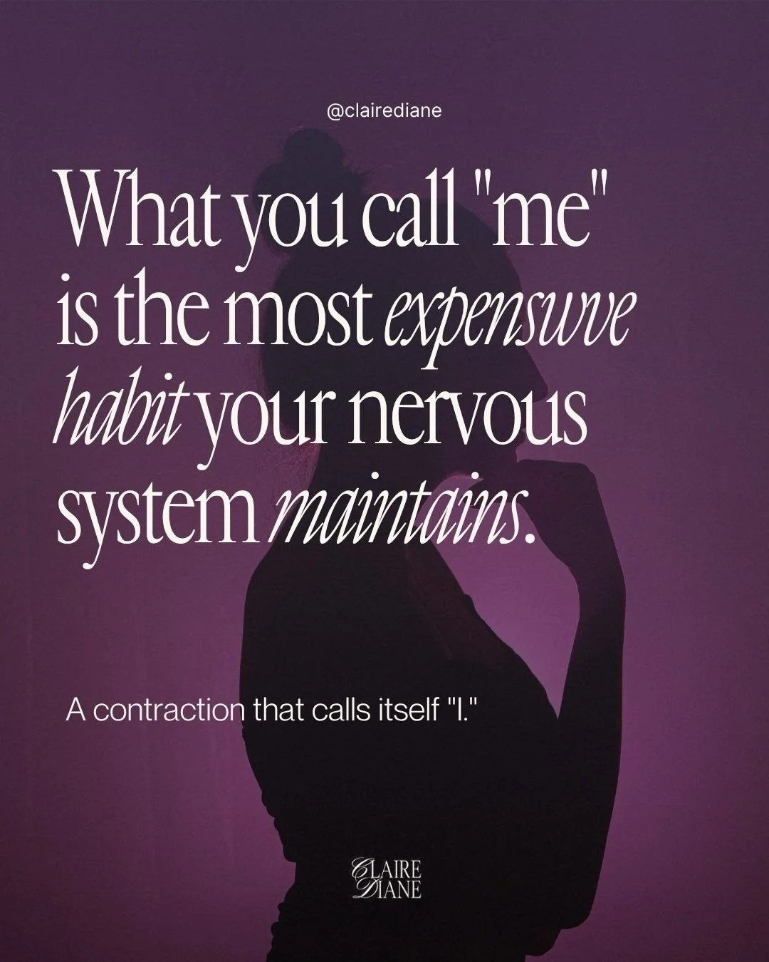What you call &ldquo;me&rdquo; is the most expensive habit your nervous system maintains.

Because what you call &ldquo;me&rdquo; is not self-existing. It is metabolically maintained.

Maintaining a pre-formed &ldquo;me&rdquo; requires constant activ
