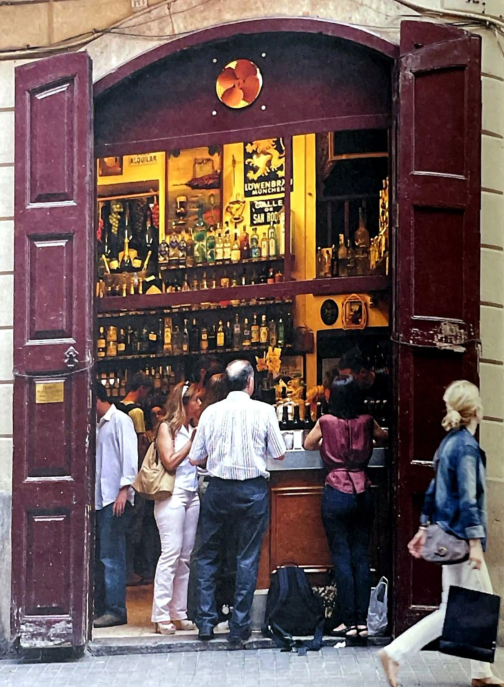 Sophie at the bar of a traditional Barcelona tavern, from My Barcelona Kitchen