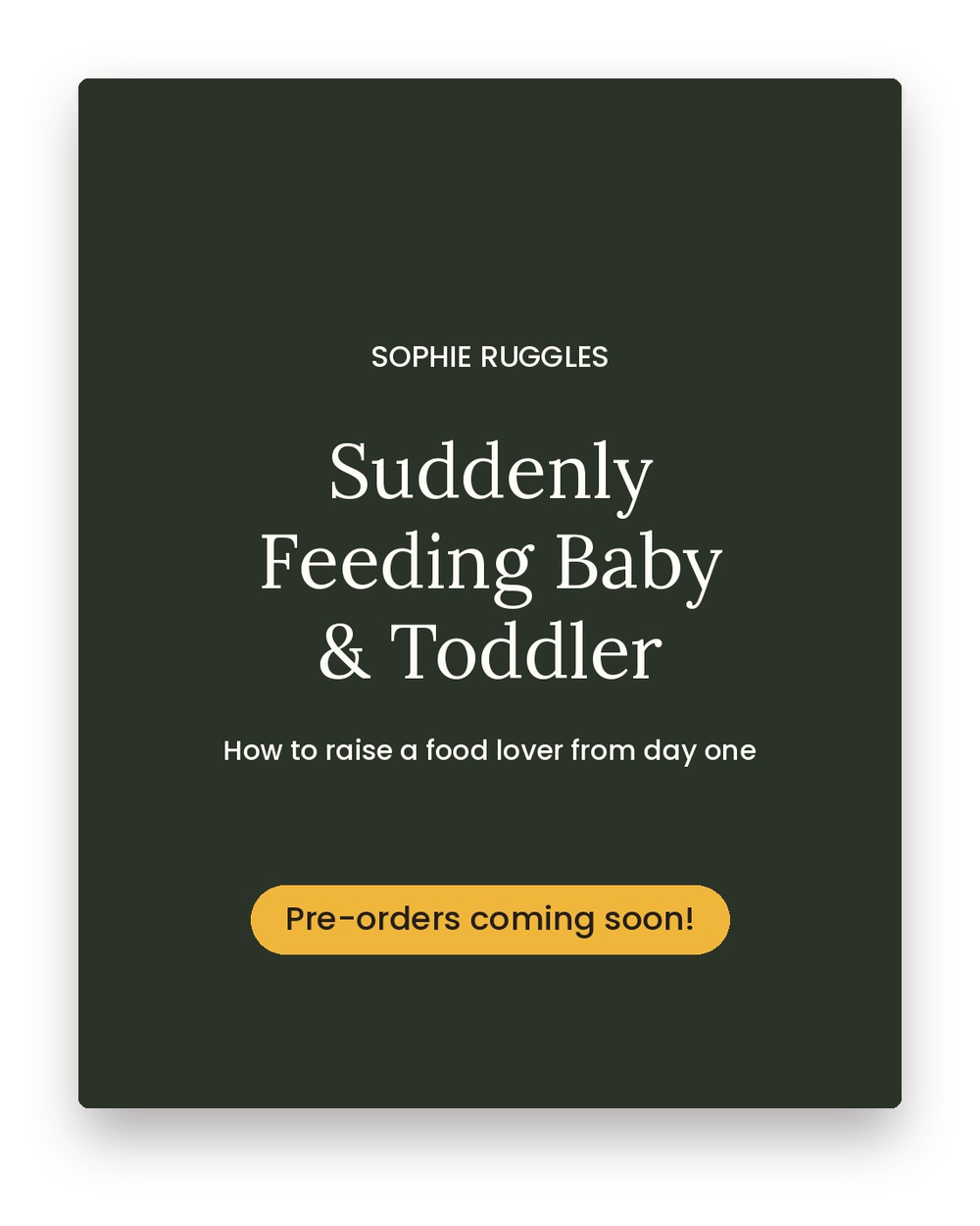 Cover of Suddenly Feeding Baby & Toddler by Sophie Ruggles, coming soon.