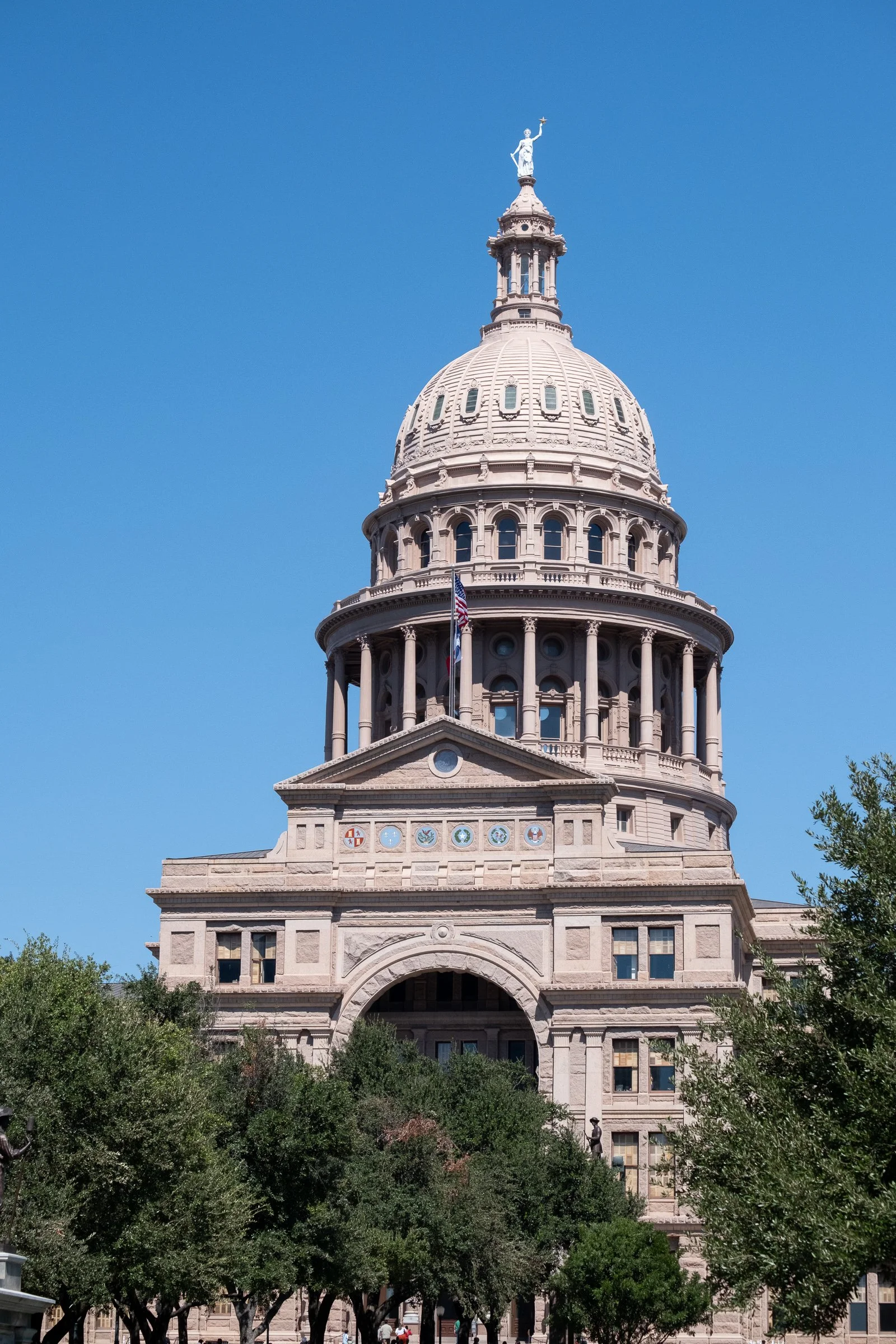 The beautiful Texas State Capital building (which we saw from every angle, of course) still looked regal amongst it's newer, shinier neighbors.