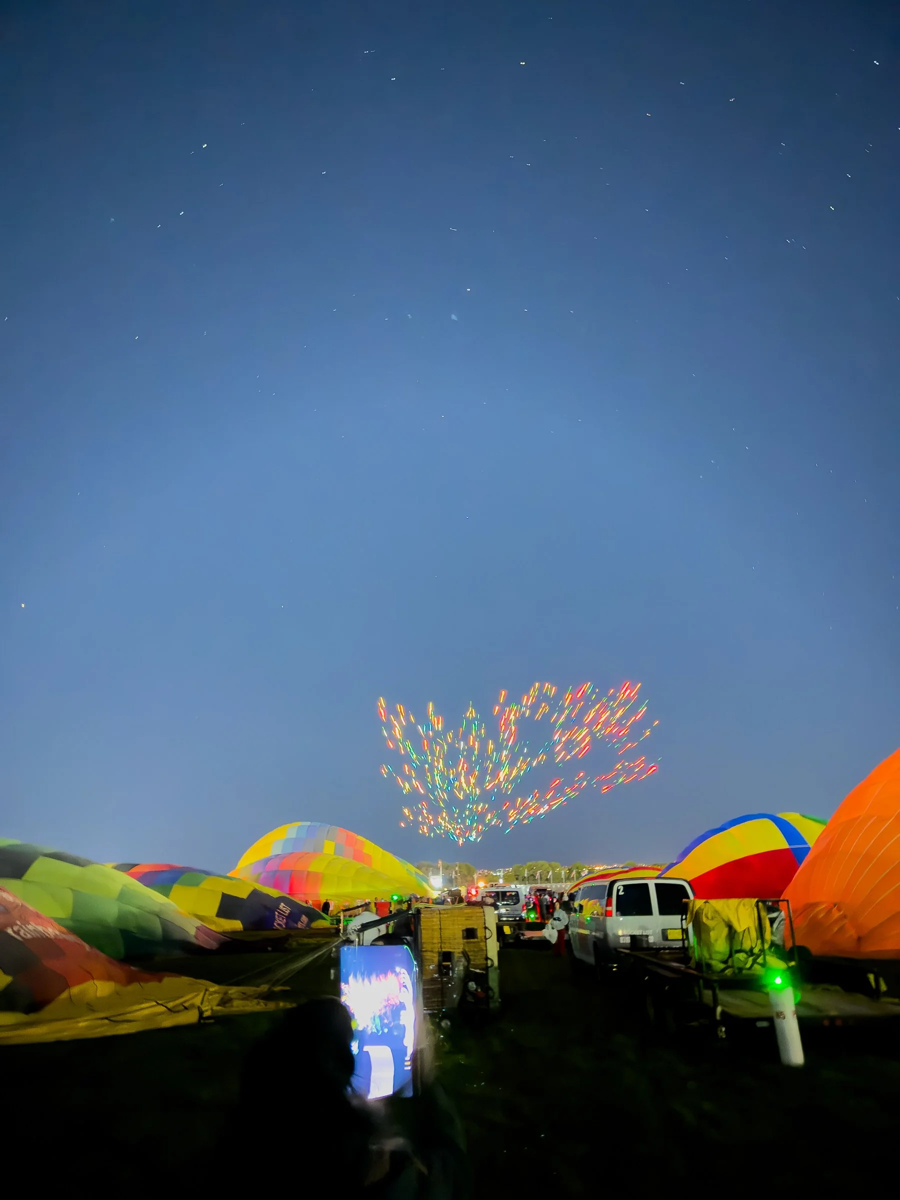The drone show begins.