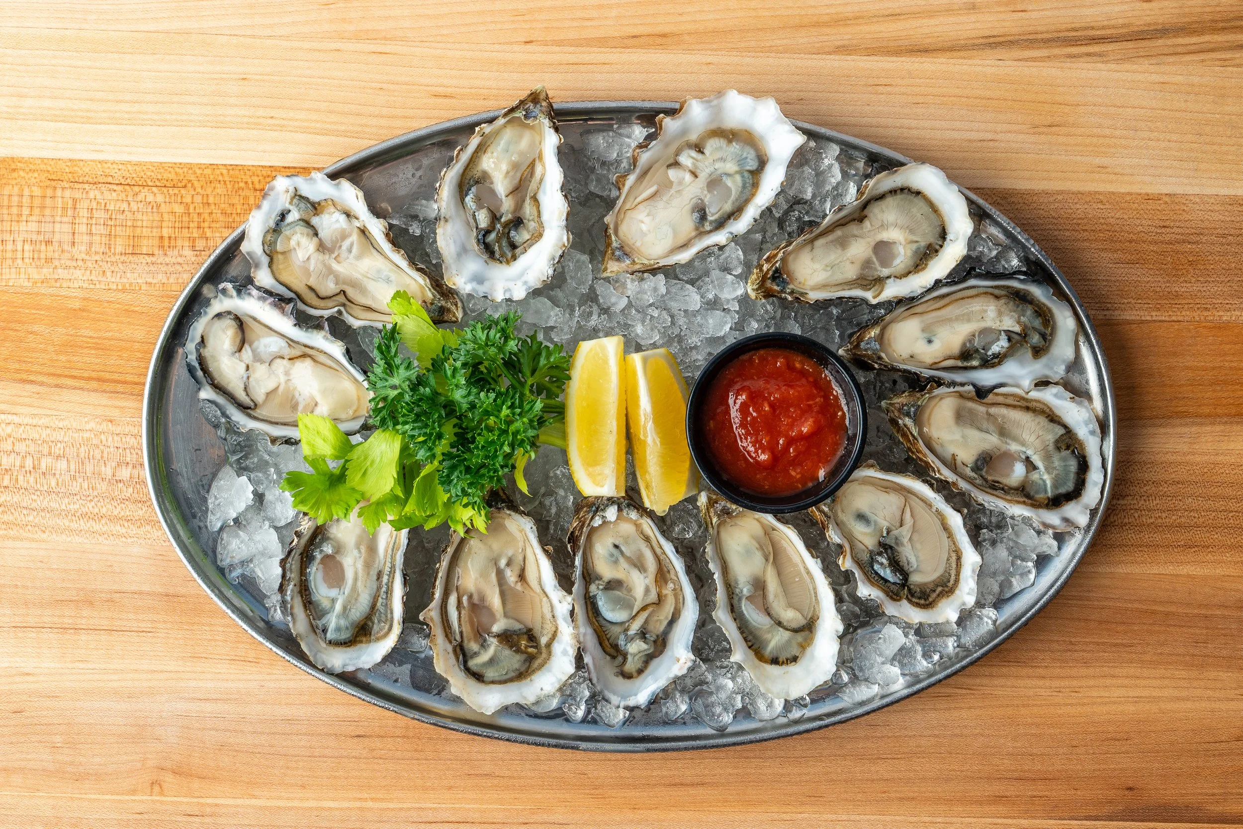 Fresh oysters on the half shell
