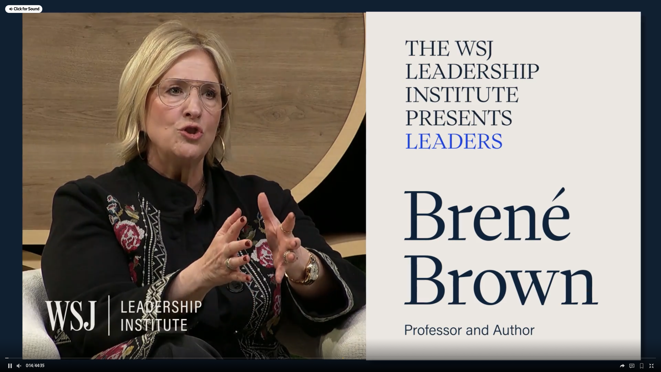 Brené Brown & Kate Johnson | Leadership & Executive Insights

Booked and produced a conversation featuring bestselling author and leadership expert Brené Brown and Kate Johnson, CEO of Lumen Technologies, for the WSJ Leadership Institute. Led guest b
