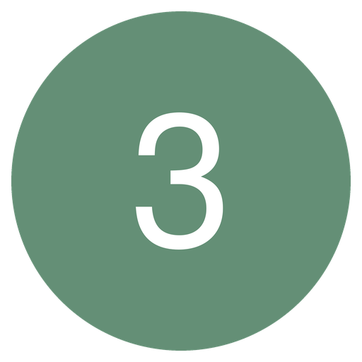 Green circle with a white number 3 in the center.