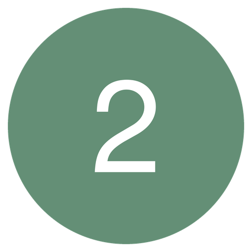 Green circle with white number 2 in the center.