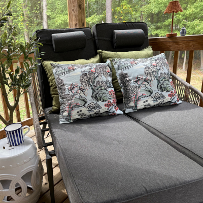 72 x 21 x 4 Inch Olefin Chaise Lounge Cushions, Lounge Chair Cushions with Headrest for Outdoor Furniture - Weather and Fade Resistant Patio Replacement Furniture Lounge Chair Cushion Set of 2