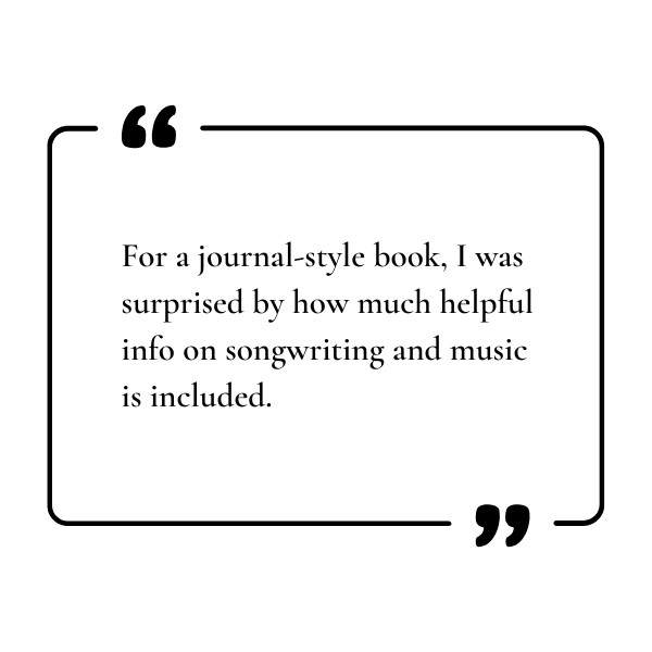 5 star review for Songwriting Journal For Kids by Making Life Musical