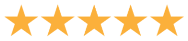 Five gold stars arranged in a row