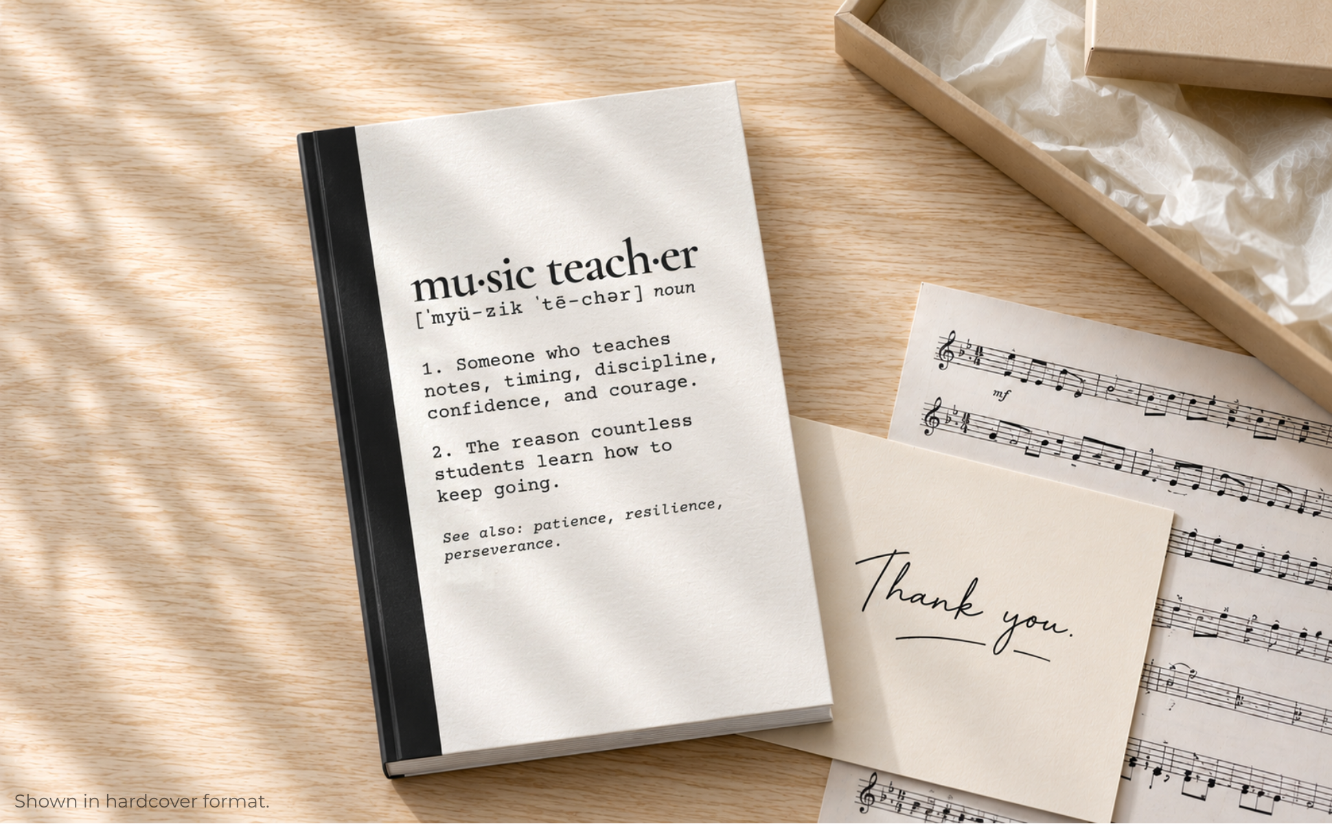 Music Teacher Gift Idea - music teacher journal to say thank you