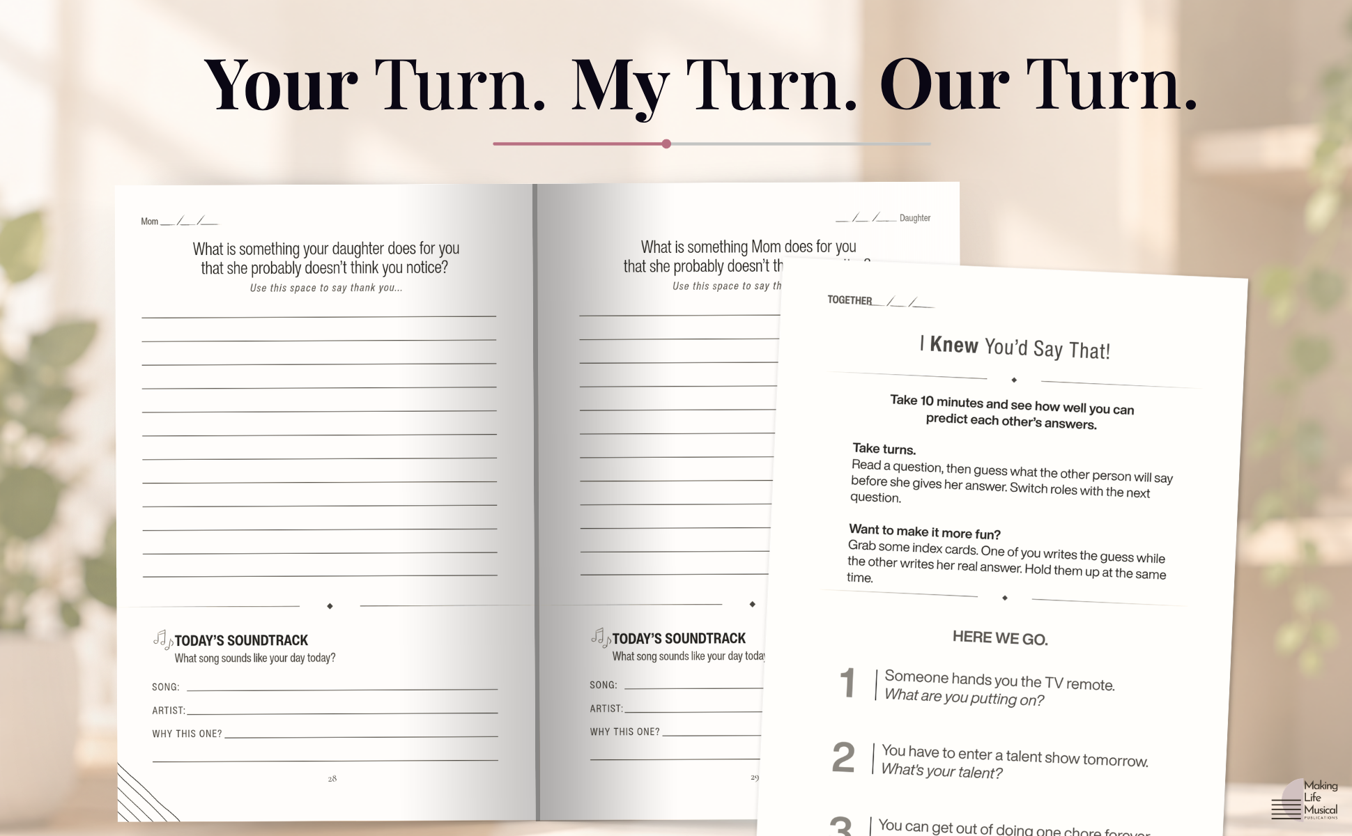 Mother Daughter pass back and forth journal for moms and teen girls