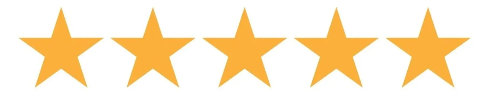 Five gold stars aligned in a horizontal row.