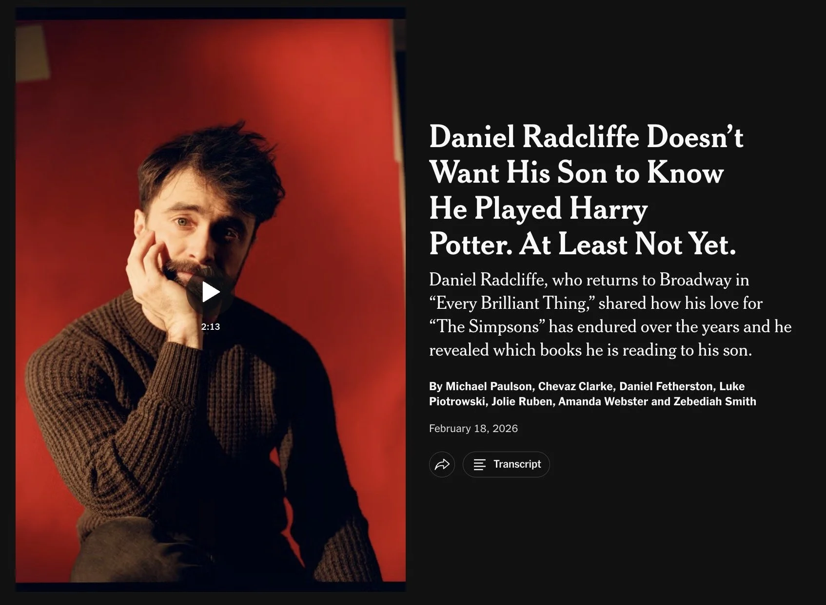 DANIEL RADCLIFFE →